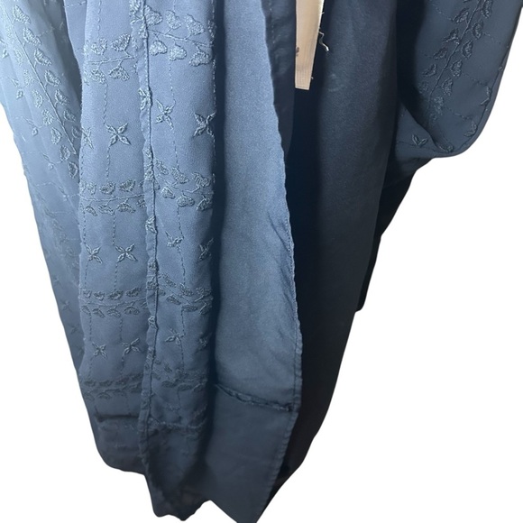 LOFT Navy Eyelet Embroidered Sleeveless Dress Size 12 - Picture 8 of 13